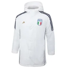 24-25 Italy White Hooded Windbreaker Fabric Cotton Coat #G222