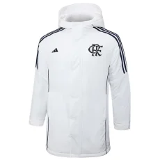 24-25 Flamengo White Hooded Windbreaker Fabric Cotton Coat #G205(黑标)