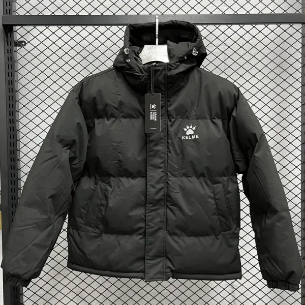 24-25 MF7 KELME Black Hooded Cotton Coat #棉衣