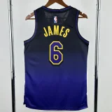 24-25 LAKERS JAMES #6 Royal blue City Edition Top Quality Hot Pressing NBA Jersey