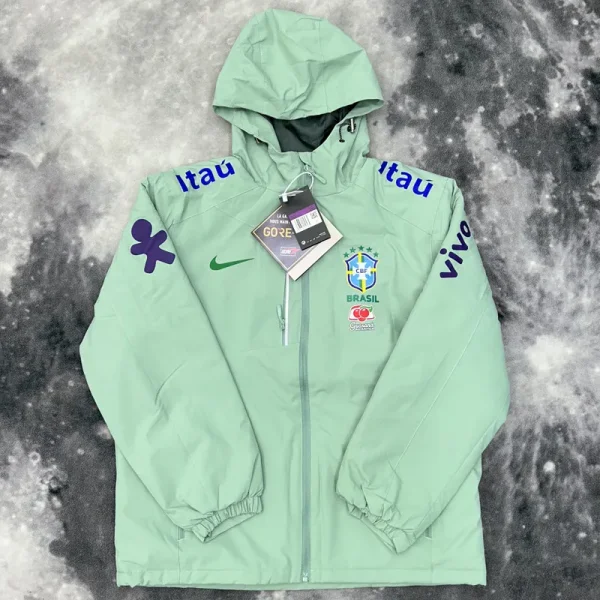 24-25 Brazil Velvet Thickened warm Green Outdoor Jackets #103加绒冲锋衣