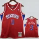 1996-97 76ERS IVERSON #3 Red Retro Top Quality Hot Pressing NBA Jersey