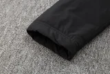 24-25 Napoli Black Hooded Windbreaker Fabric Cotton Coat #G237
