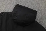 24-25 Napoli Black Hooded Windbreaker Fabric Cotton Coat #G237