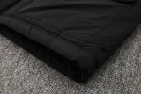 24-25 Napoli Black Hooded Windbreaker Fabric Cotton Coat #G237