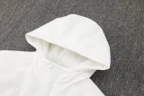 24-25 Sao Paulo White Hooded Windbreaker Fabric Cotton Coat #G260