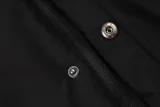 24-25 Napoli Black Hooded Windbreaker Fabric Cotton Coat #G237