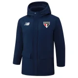 24-25 Sao Paulo Royal Blue Hooded Windbreaker Fabric Cotton Coat #G259