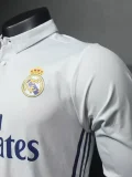 2016-2017 RMA Home Player Version 长袖球员 Long Sleeve Retro Soccer Jersey