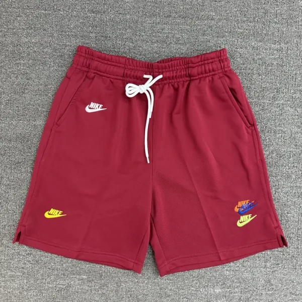 CN02枣红 NK Jujube red Embroidered Multicolor Logo Casual Short Pants
