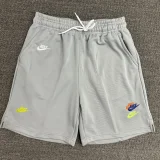 CN02灰 NK Grey Embroidered Multicolor Logo Casual Short Pants