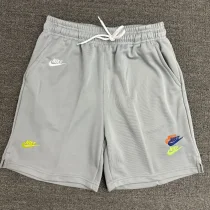 CN02灰 NK Grey Embroidered Multicolor Logo Casual Short Pants