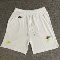 CN02白 NK White Embroidered Multicolor Logo Casual Short Pants