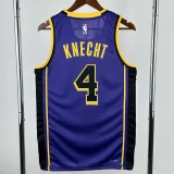 22-23 LAKERS KNECHT #4 Purple Top Quality Hot Pressing NBA Jersey (Trapeze Edition) 飞人版