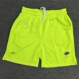 CN02萤光绿 NK Fluorescent Green Embroidered Multicolor Logo Casual Short Pants