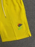 CN02黄 NK Yellow Embroidered Multicolor Logo Casual Short Pants