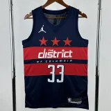 24-25 Wizards KUZMA #33 Royal Blue Top Quality Hot Pressing NBA Jersey (Trapeze Edition)飞人版
