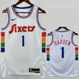 24-25 76ERS HARDEN #1 White City Edition Top Quality Hot Pressing NBA Jersey