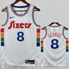 24-25 76ERS GEORGE #8 White City Edition Top Quality Hot Pressing NBA Jersey
