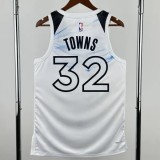 24-25 Timberwolves TOWNS #32 White City Edition Top Quality Hot Pressing NBA Jersey