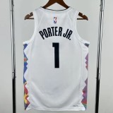 24-25 Nuggets PORTER]R. #1 White City Edition Top Quality Hot Pressing NBA Jersey
