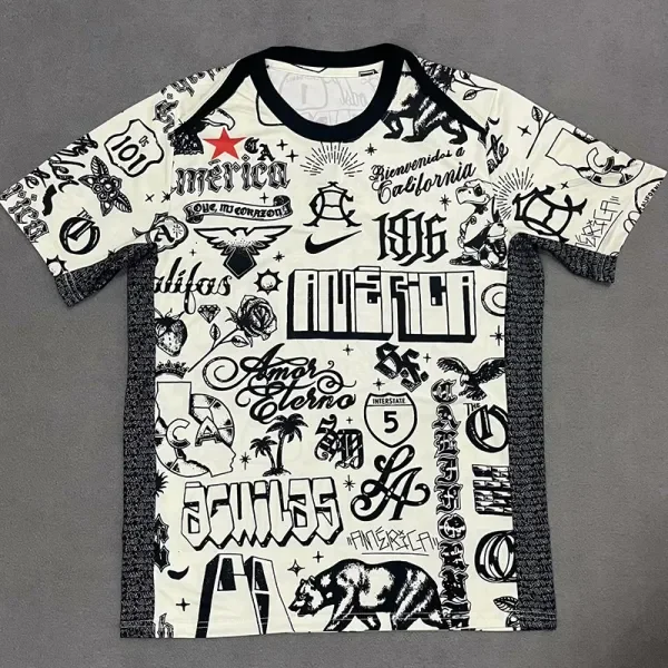 24-25 Club America Beige Black Training shirts