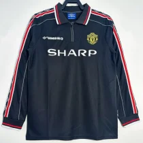 1998-1999 Man Utd Black Long Sleeve Retro Soccer jersey (长袖)