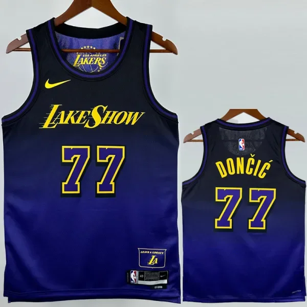 24-25 Lakers DONCIC #77 Royal blue City Edition TopQuality Hot Pressing NBA Jersey