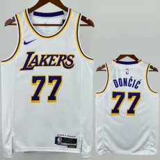 22-23 Lakers DONCIC #77 White Top Quality HotPressing NBA Jersey(圆领)