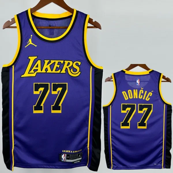 22-23 Lakers DONCIC #77 Purple Top Quality Hot Pressing NBA Jersey (Trapeze Edition)人版