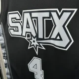 22-23 SA Spurs FOX #4 Black Top Quality Hot Pressing NBA Jersey (Trapeze Edition)飞人版