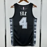 22-23 SA Spurs FOX #4 Black Top Quality Hot Pressing NBA Jersey (Trapeze Edition)飞人版