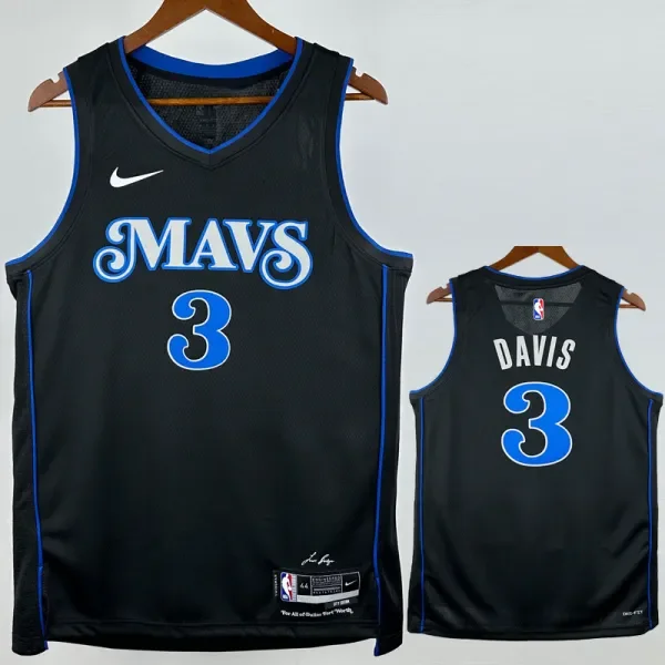 23-24 Dallas Mavericks DAVIS #3 Black City Edition TopQuality Hot Pressing NBA Jersey(V领)