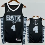 22-23 SA Spurs FOX #4 Black Top Quality Hot Pressing NBA Jersey (Trapeze Edition)飞人版
