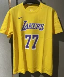 24-25 Lakers DONCIC #77 Yellow High Quality Casual T-shirt