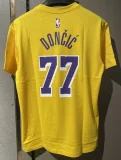 24-25 Lakers DONCIC #77 Yellow High Quality Casual T-shirt