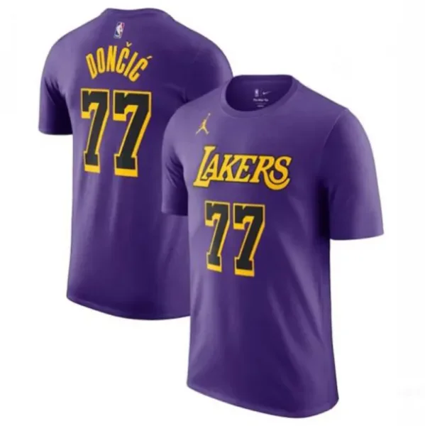 24-25 Lakers DONCIC #77 Purple High Quality Casual T-shirt