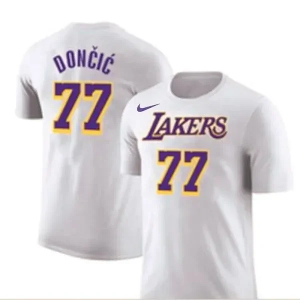 24-25 Lakers DONCIC #77 White High Quality Casual T-shirt