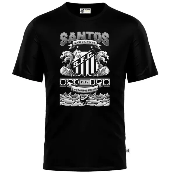 2025 Santos FC Black Casual T-shirt