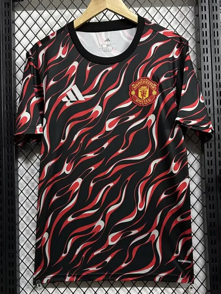 24-25 Man Utd Red Black Fans Training shirts