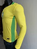 25-26 Brazil W Home Long Sleeve Player Version Soccer Jersey(长袖球员)
