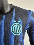25-26 INT Blue Black Special Edition Long Sleeve Player Version Soccer Jersey (长袖球员)