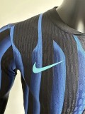 25-26 INT Blue Black Special Edition Long Sleeve Player Version Soccer Jersey (长袖球员)