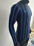 25-26 INT Blue Black Special Edition Long Sleeve Player Version Soccer Jersey (长袖球员)