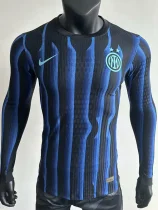 25-26 INT Blue Black Special Edition Long Sleeve Player Version Soccer Jersey (长袖球员)