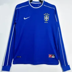 1998 Brazi1 Away Long Sleeve Retro Soccer Jersey (长袖)