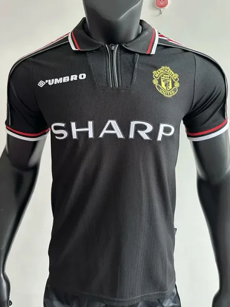 1998-1999 Man Utd Black Retro Soccer Jersey