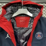 24-25 PSG Jordan Cotton Thickened warm Blue White Outdoor Jackets #P7加棉冲锋衣