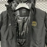 24-25 PSG Jordan Cotton Thickened warm Black Outdoor Jackets #P2加棉冲锋衣