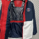 24-25 PSG Jordan Cotton Thickened warm Blue White Outdoor Jackets #P7加棉冲锋衣